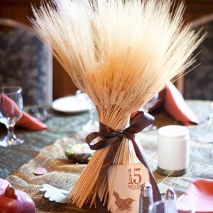 Пшеница в декоре свадебного стола